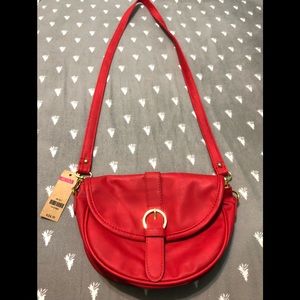 NWT Beautiful Red ARDENE Saddle Crossbody